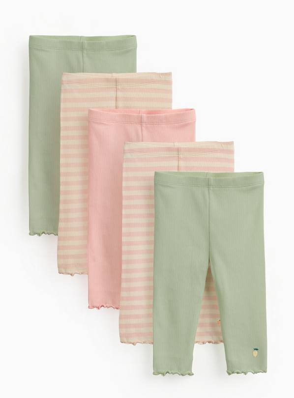 Pink & Grey Leggings 5 Pack 12-18 months